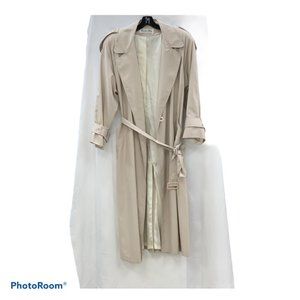 Vintage Christian Dior Beige Duster Trench Coat Wo